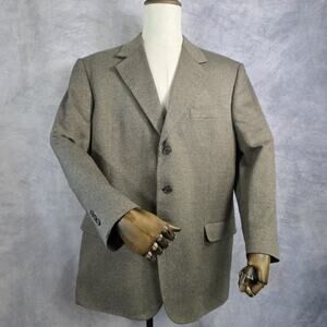 Versini Blazer Mens 46 Brown Black 100% Silk Italian Fabric Notch Lapel Jacket